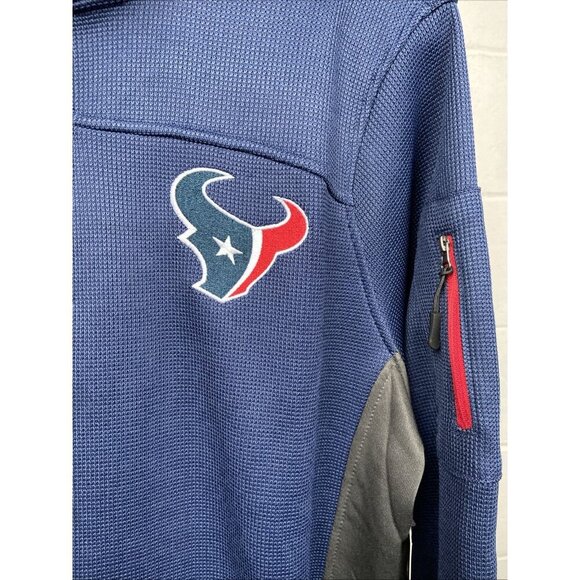 NWT Houston Texans Waffle Knit Quarter Zip Pullover Mens NFL Team Apparel Unisex - Picture 3 of 10